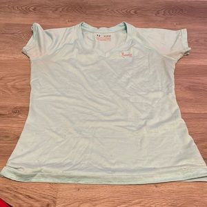 blue athletic shirt